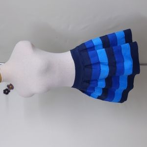 Blue striped mini cheerleader style skirt